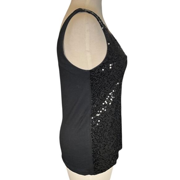 J.Crew Black Sequin Tank Top Size S | Sparkly Party Holiday Top - Picture 5 of 9